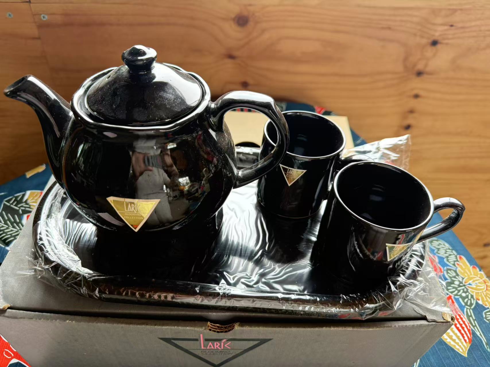 品牌：ノーブランド品 レトロ 電気ポット カップセット　現品のみ